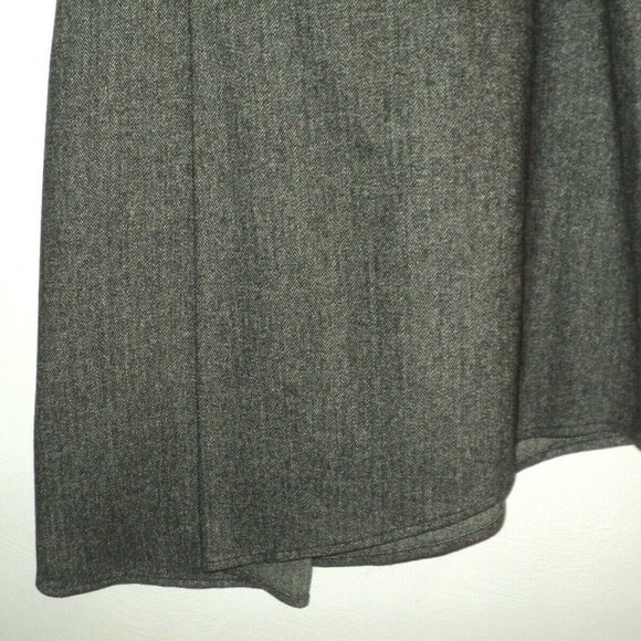 'S Max Mara Sz 4 Skirt Gray Wool Blend Herringbone - Picture 3 of 7